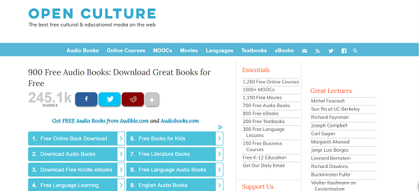 Open Culture Audio Books