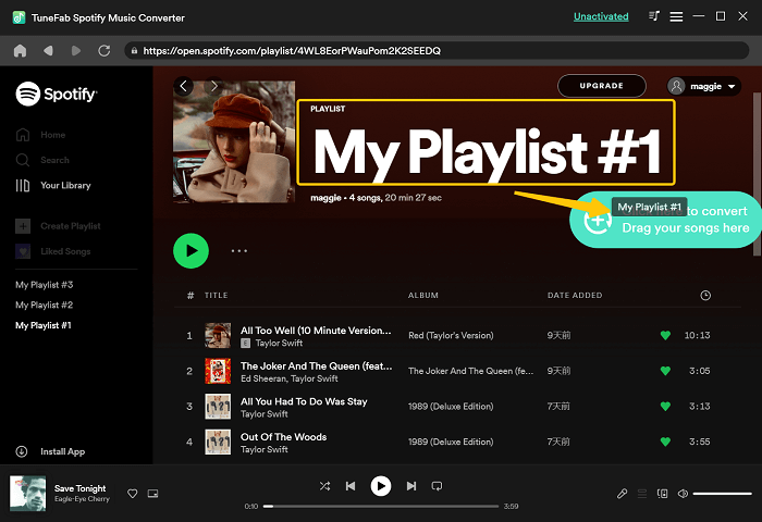 Drag and Drop Spotify to Convert