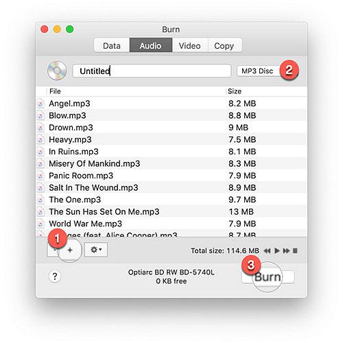 Voeg Apple Music-nummers toe om te branden