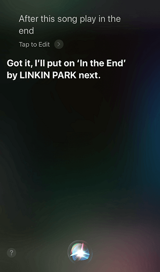 После этой песни Play In The End On Siri