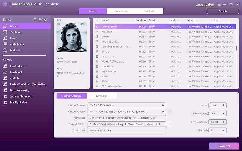 TuneFab Apple Music Converter Interface