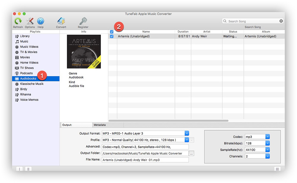 Selecteer iTunes M4B Audioboeken