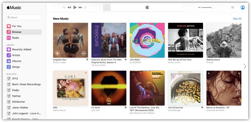Обнаружение музыки Apple Music
