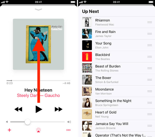 Música da Apple Veja as músicas na próxima fila
