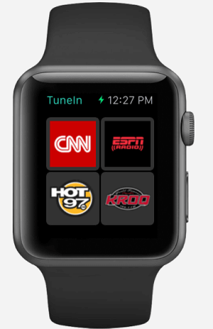 Apple Watch上的TuneIn Radio App