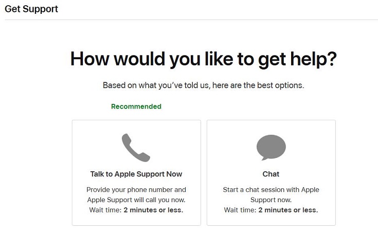 Chat met Apple-ondersteuning
