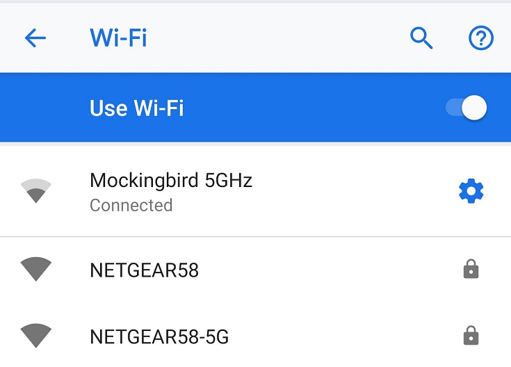 Проверьте соединение Wi-Fi на Android