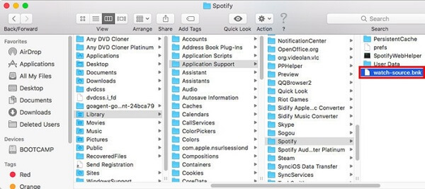 Clear Spofity Local File Cache dal Mac