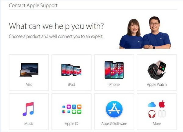 Entre em contato com o suporte da Apple
