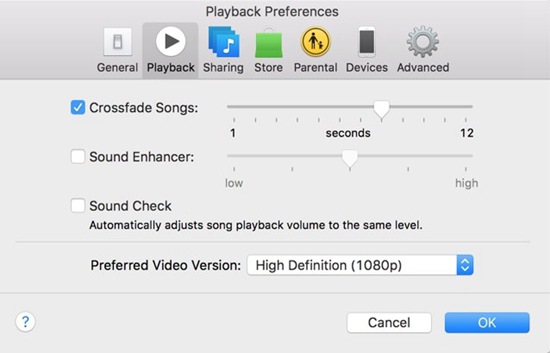 Crossfade Songs para usuarios de Mac