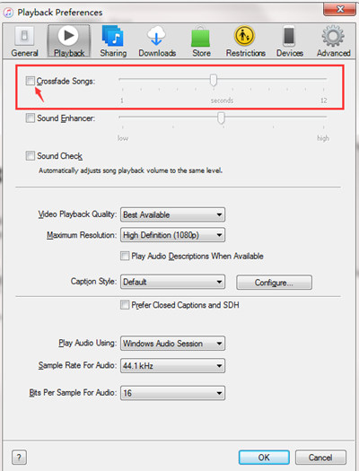 Canções Crossfade para usuários do Windows