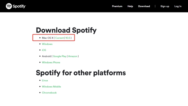 Descargar Spotify en Mac