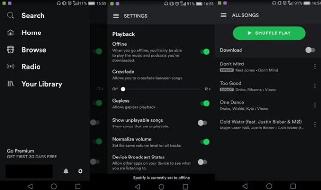 Download Spotify-nummers op uw smartphone