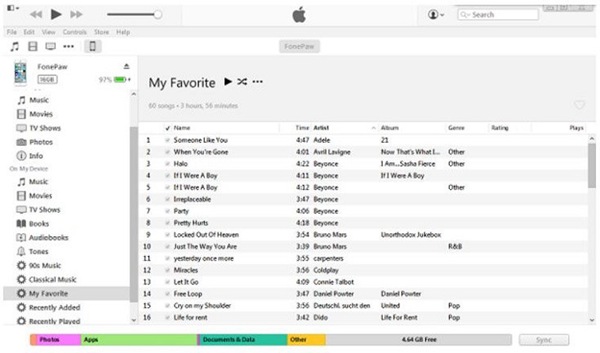 تصدير قوائم التشغيل من iTunes إلى الكمبيوتر الشخصي