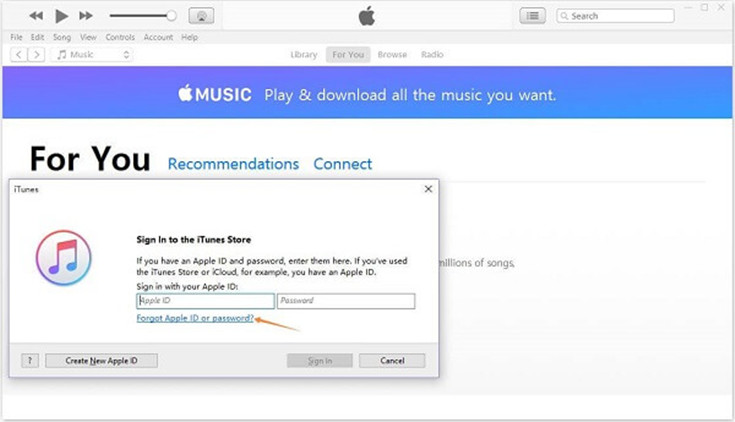Olvida la contraseña de iTunes