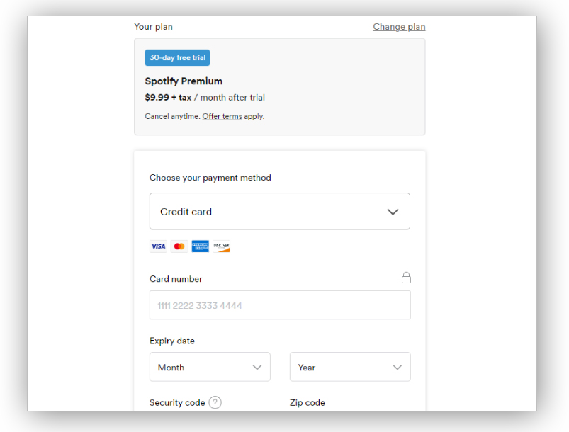 Зарегистрируйте новую учетную запись, чтобы получить Spotify Premium бесплатно