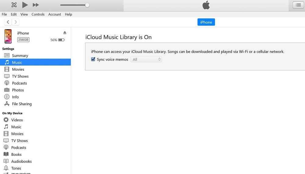 مكتبة موسيقى Apple Music iCloud