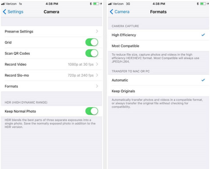 Возможности iOS 11 Форматы изображений и видео