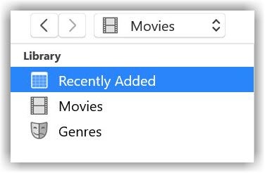 Secciones de películas de iTunes