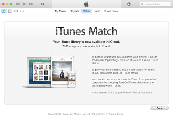 iCloud에서 사용할 수있는 iTunes 뮤직 라이브러리