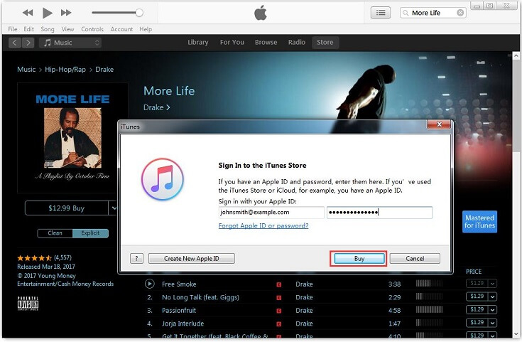 سجل الدخول إلى iTunes Store