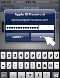 Apple ID로 iPhone4에 로그인하십시오.