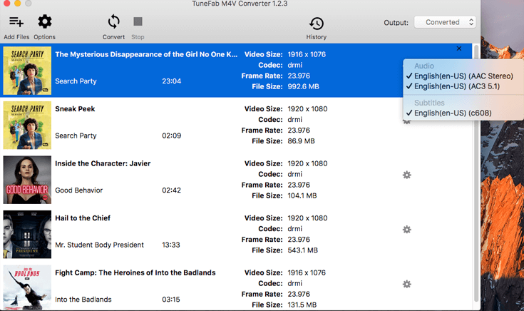 Escolha faixa de áudio e legendas no Mac