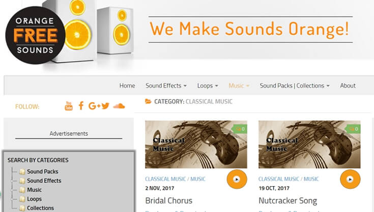 Оранжевые бесплатные звуки онлайн