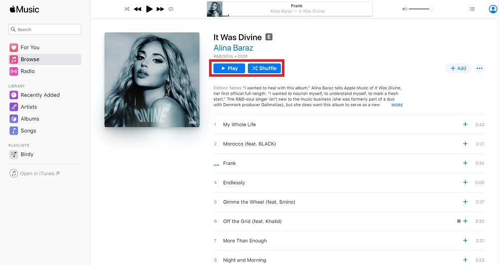 Ascolta Apple Music nel browser