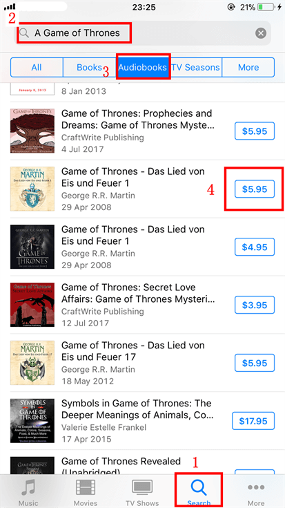 在iTunes Store购买权力游戏