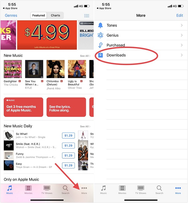 Vuelva a descargar iTunes Movie en iPhone