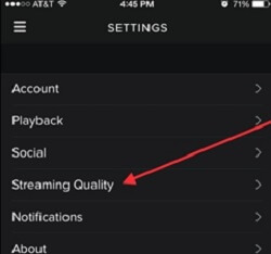 Riduci la qualità dello streaming da iPhone