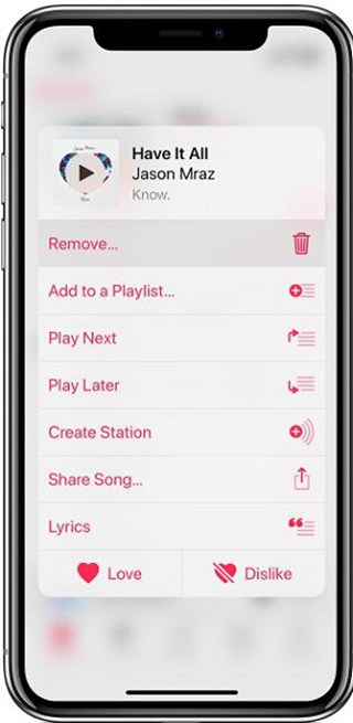Remover Apple Music Track