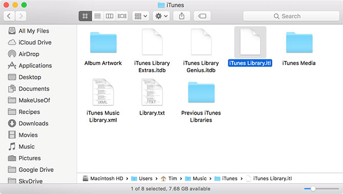 إعادة تسمية مكتبة iTunes ITL