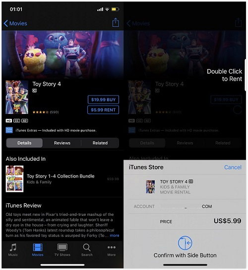 Huur iTunes-films in de iTunes Store-app