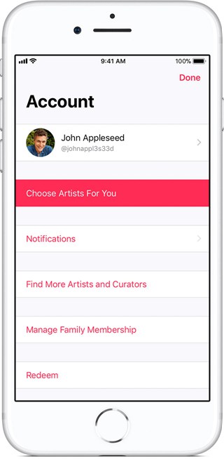 Сбросить предложения Apple Music на iOS