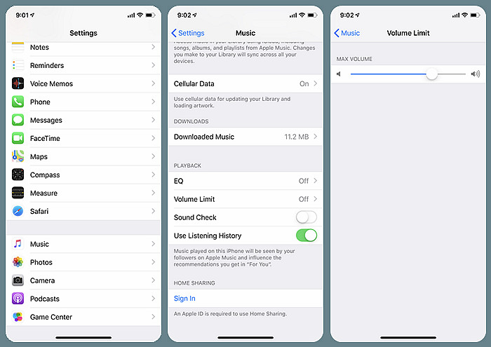 Set Apple Music Volume Limit on iPhone