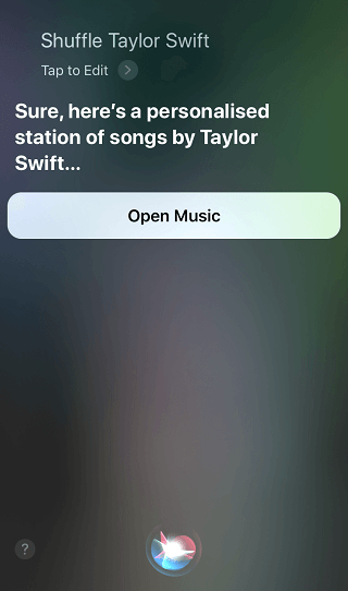 Shuffle Taylor Swift Em Siri