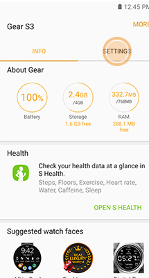 Spotify-app op Samsung Gear S3