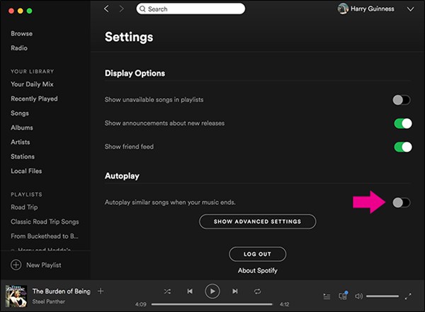Spotify автозапуск выключить на компьютере