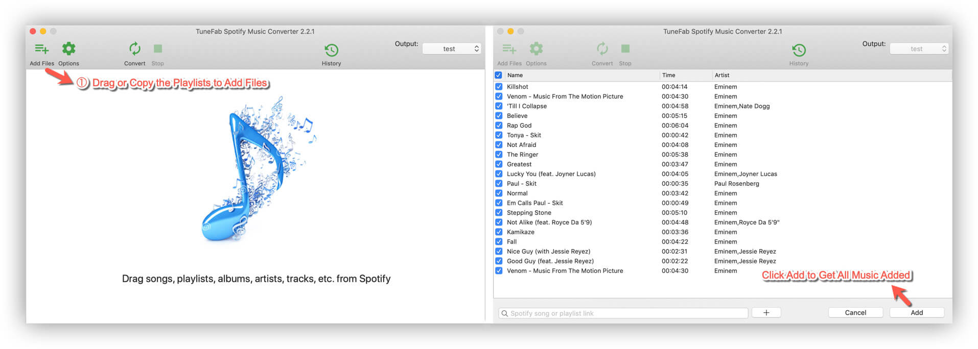 Adicionar música para Spotify