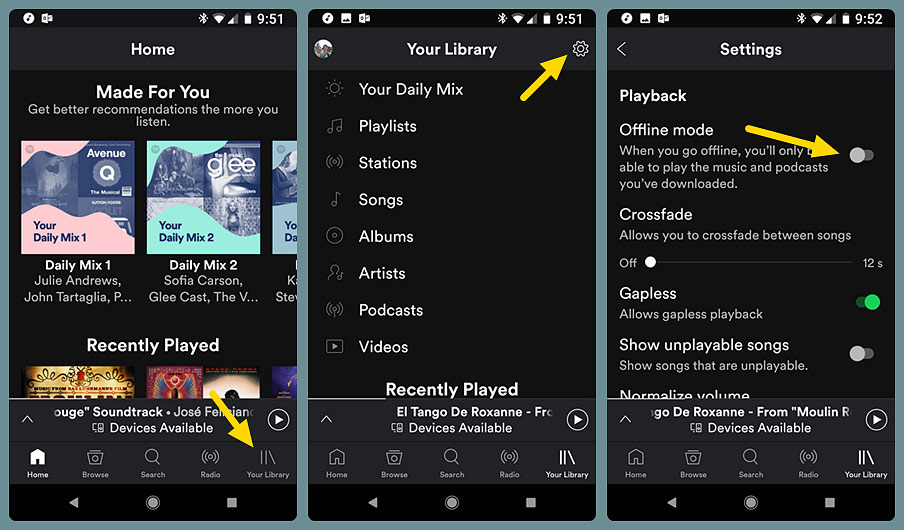 Schakel Spotify Offline Mode op iPhone in