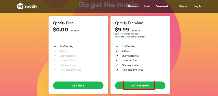 Subscribe for Spotify Premium