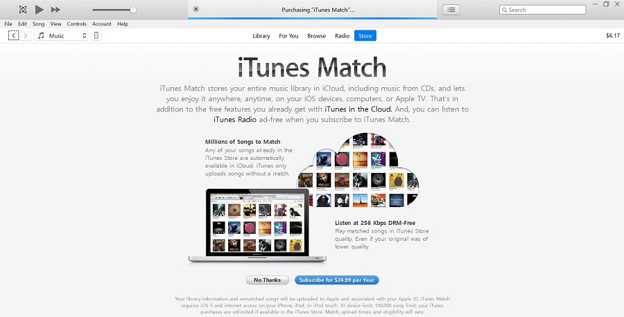 Abonneer u op iTunes Match om de beveiliging van iTunes-nummers op te heffen