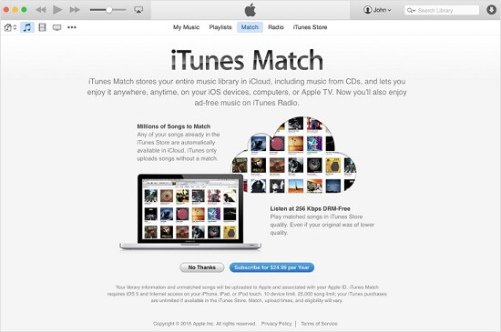 Iscriviti a iTunes Match