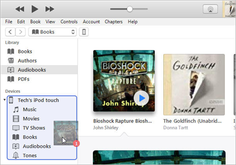 Sincronizza manualmente i libri udibili su iPod