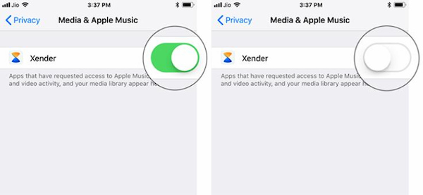 Отключить доступ к учетной записи Apple Music на iPhone