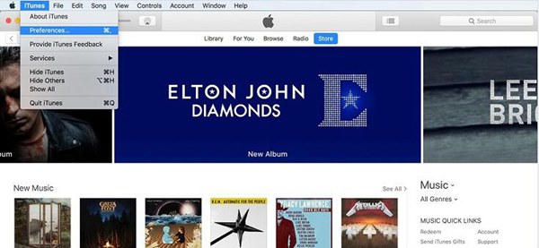 Ativar a biblioteca de músicas do iCloud no iTunes