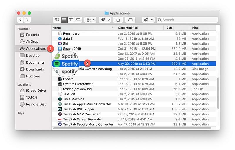 Disinstallare Spotify su Mac