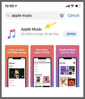 Atualize o aplicativo de música da Apple